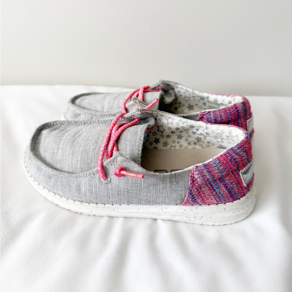 Hey Dude Gray and Pink Kids Shoes